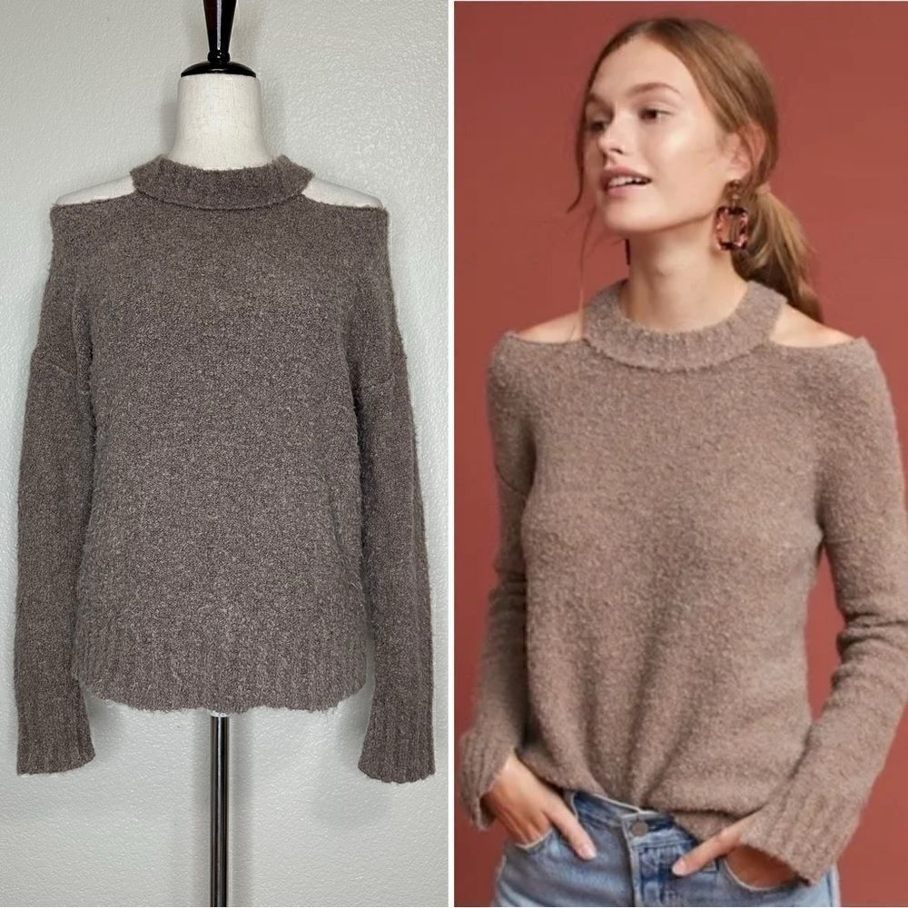 Anthropologie Moth Merino Wool Cut Out Long Sleeves Sweater, Sz Small